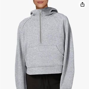 Fuzzy Cropped Sports Hoodie